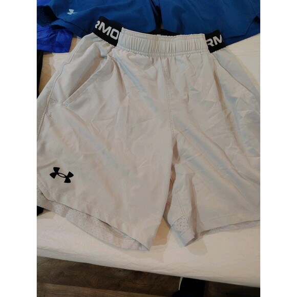 Lot Of 4 Under Armour Fitted Athletic Drawstring Shorts Logo Men's Small Gym - Picture 3 of 11